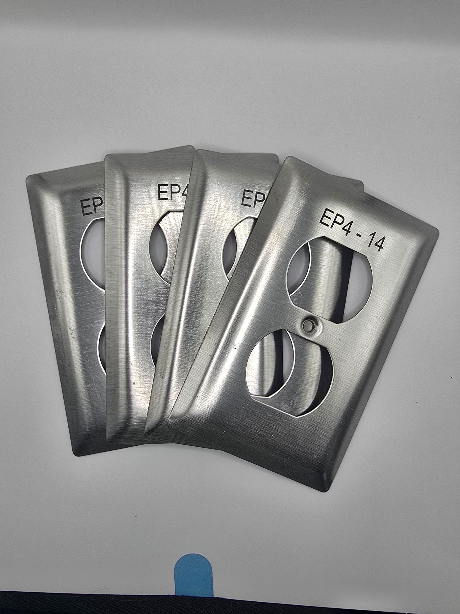 Engraved stainless steel receptacle covers — EP4-14