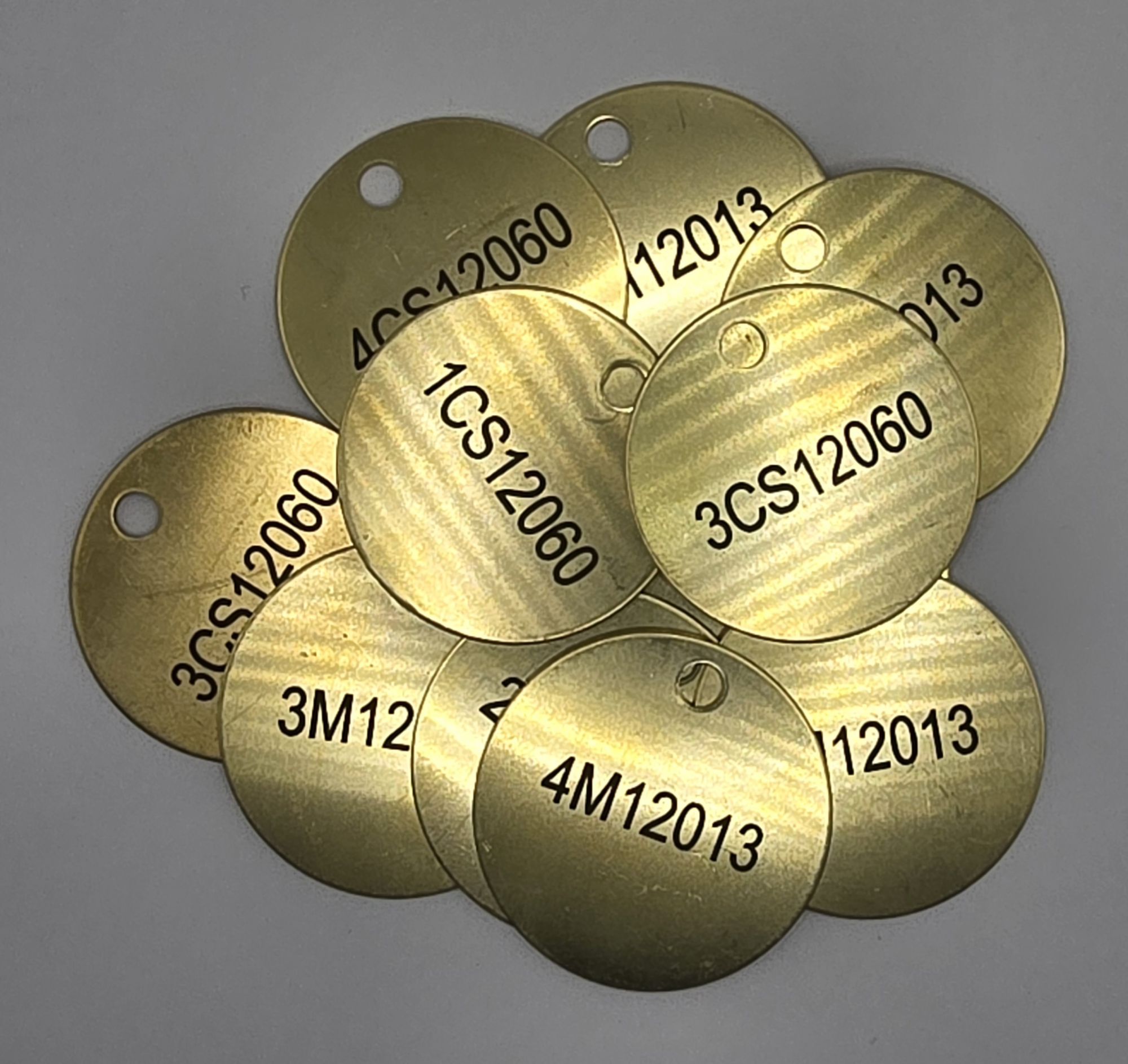 Engraved brass valve tags